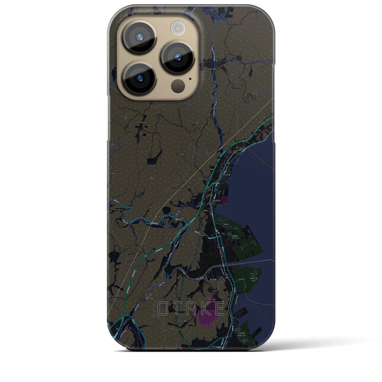【大竹(広島県)】地図柄iPhoneケース(バックカバータイプ)