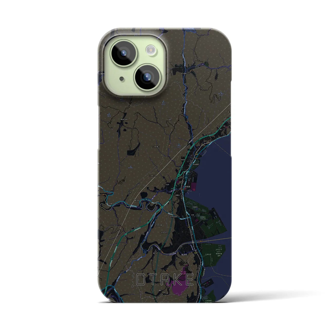 【大竹(広島県)】地図柄iPhoneケース(バックカバータイプ)