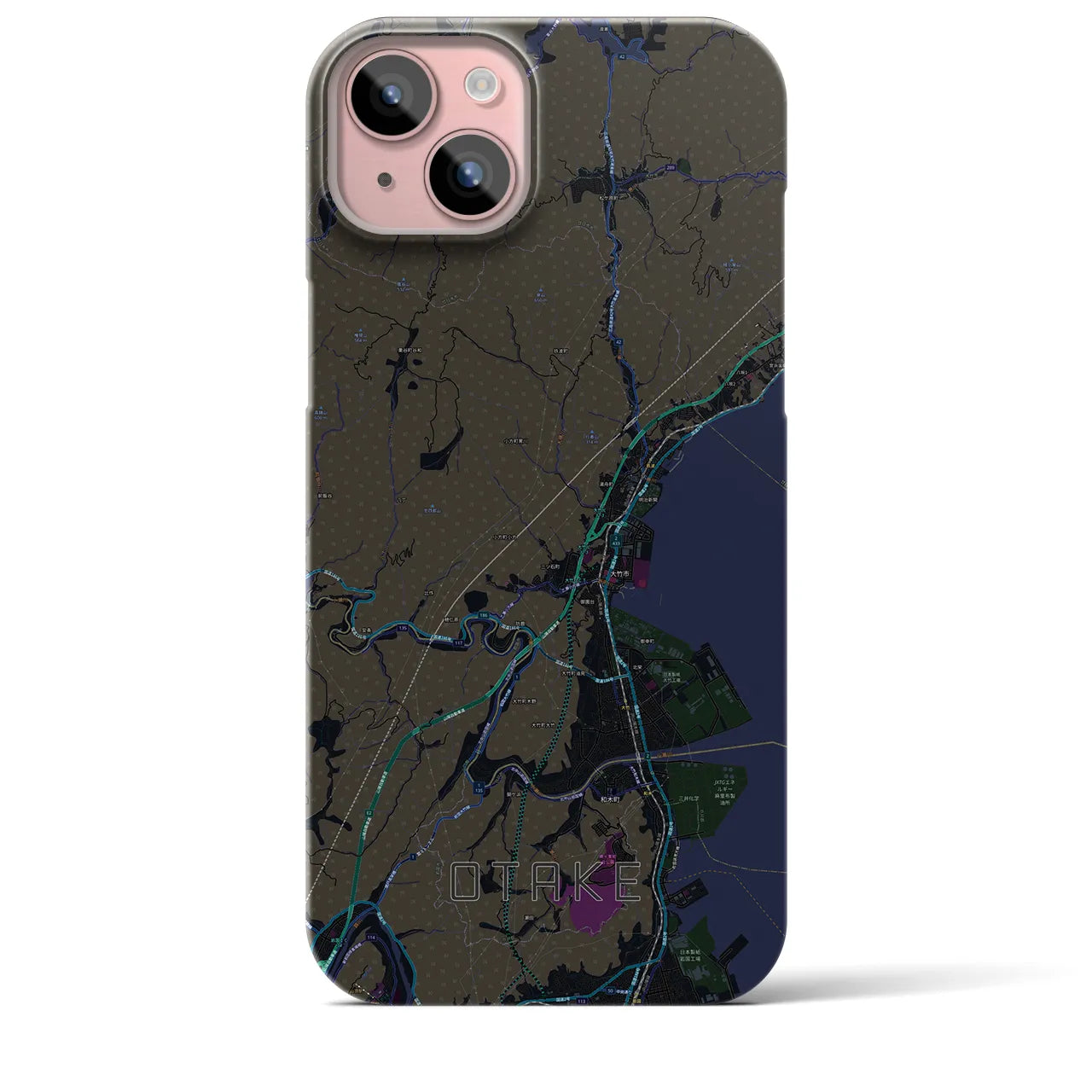 【大竹(広島県)】地図柄iPhoneケース(バックカバータイプ)