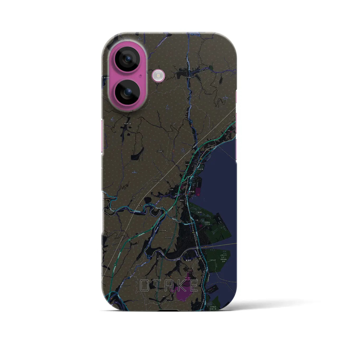 【大竹(広島県)】地図柄iPhoneケース(バックカバータイプ)