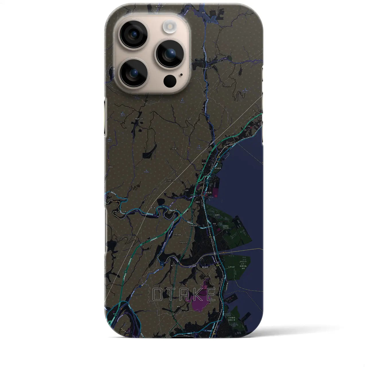 【大竹(広島県)】地図柄iPhoneケース(バックカバータイプ)