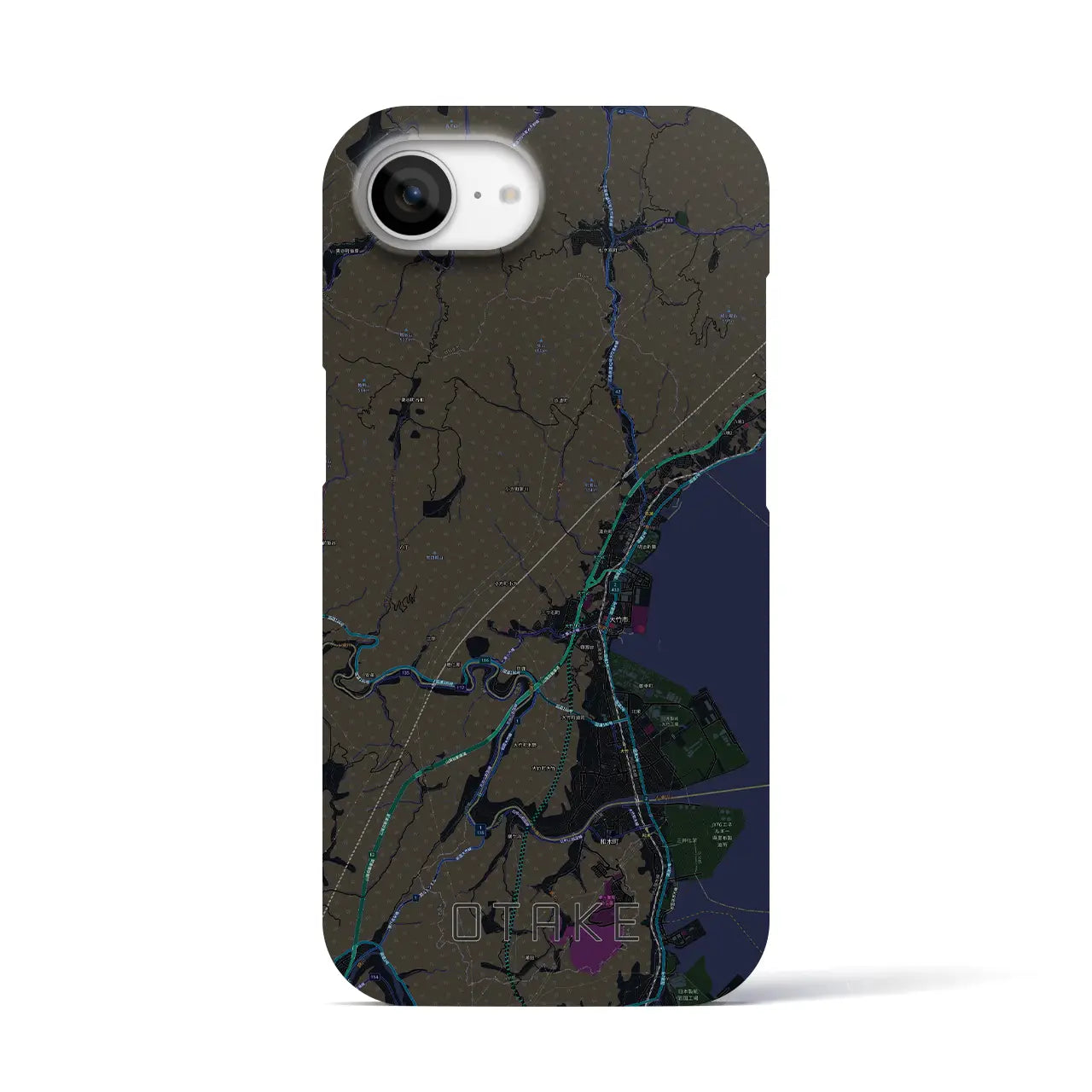 【大竹(広島県)】地図柄iPhoneケース(バックカバータイプ)