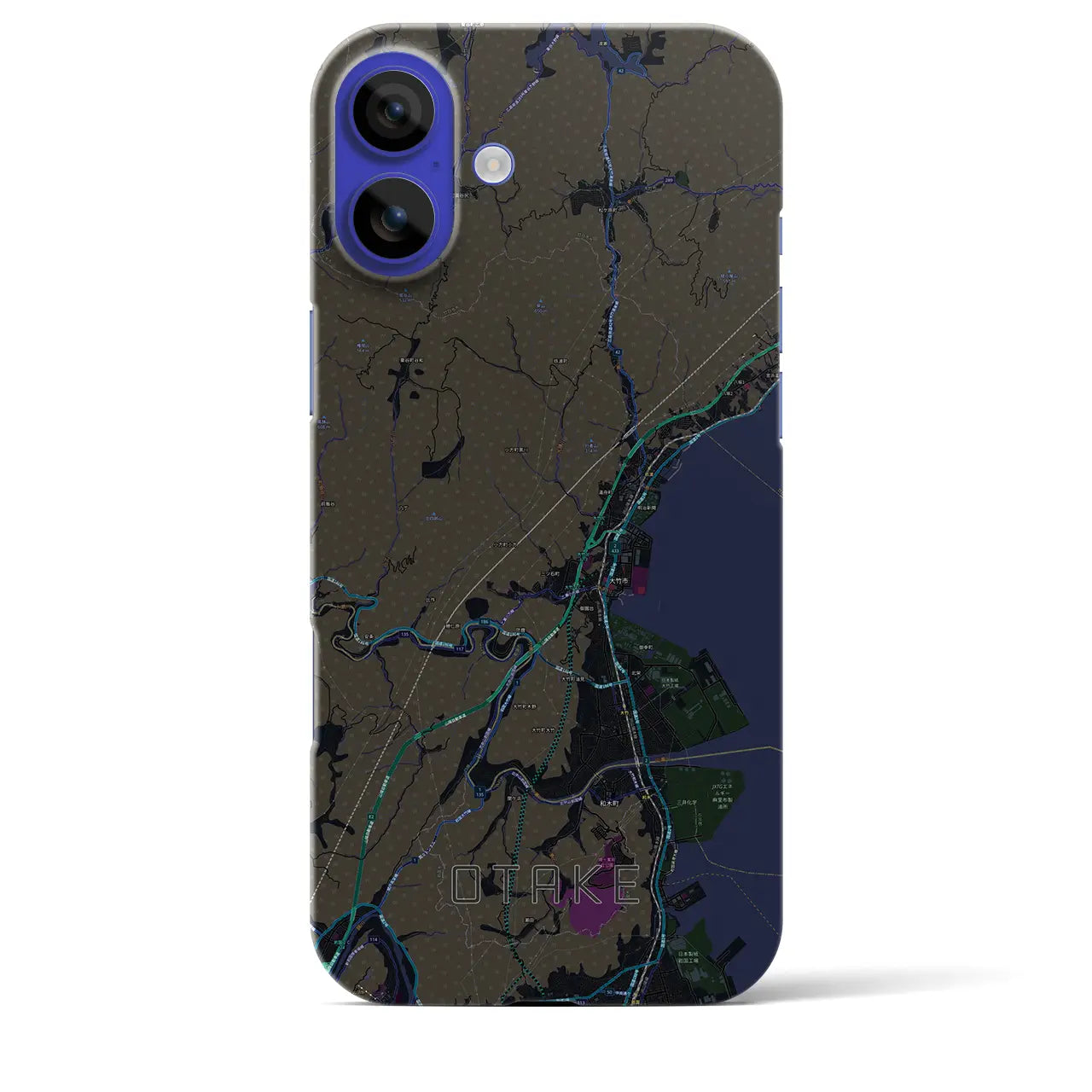 【大竹(広島県)】地図柄iPhoneケース(バックカバータイプ)
