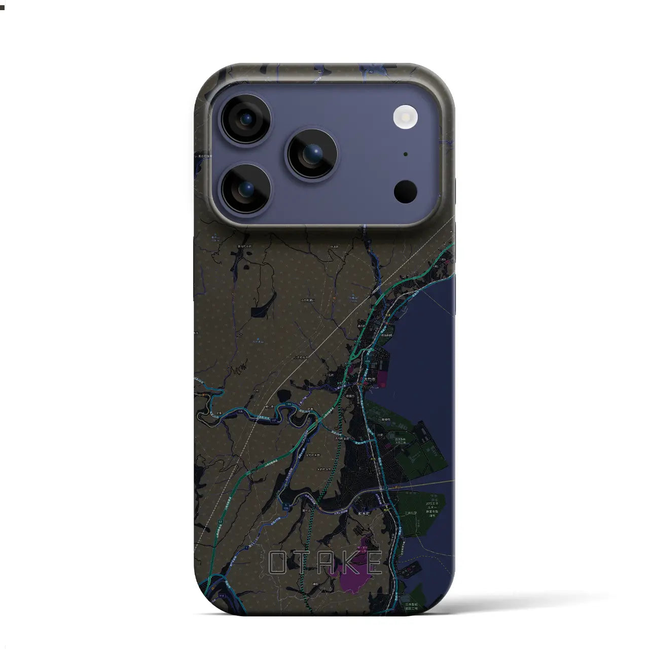 【大竹(広島県)】地図柄iPhoneケース(バックカバータイプ)