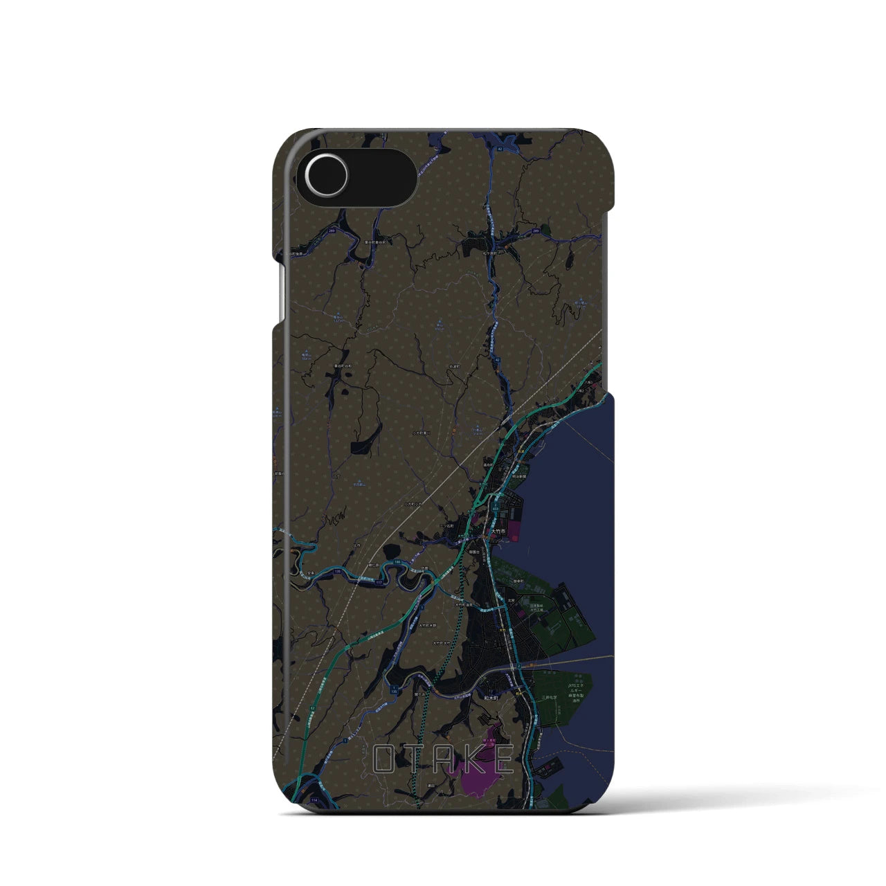【大竹(広島県)】地図柄iPhoneケース(バックカバータイプ)