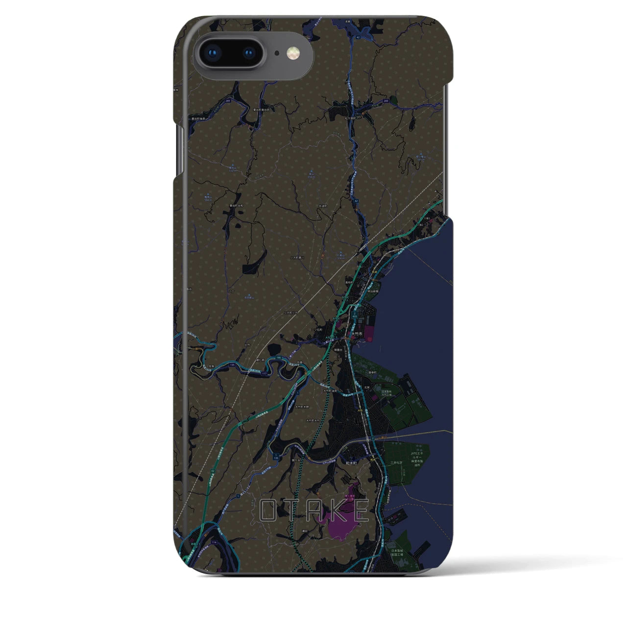 【大竹(広島県)】地図柄iPhoneケース(バックカバータイプ)