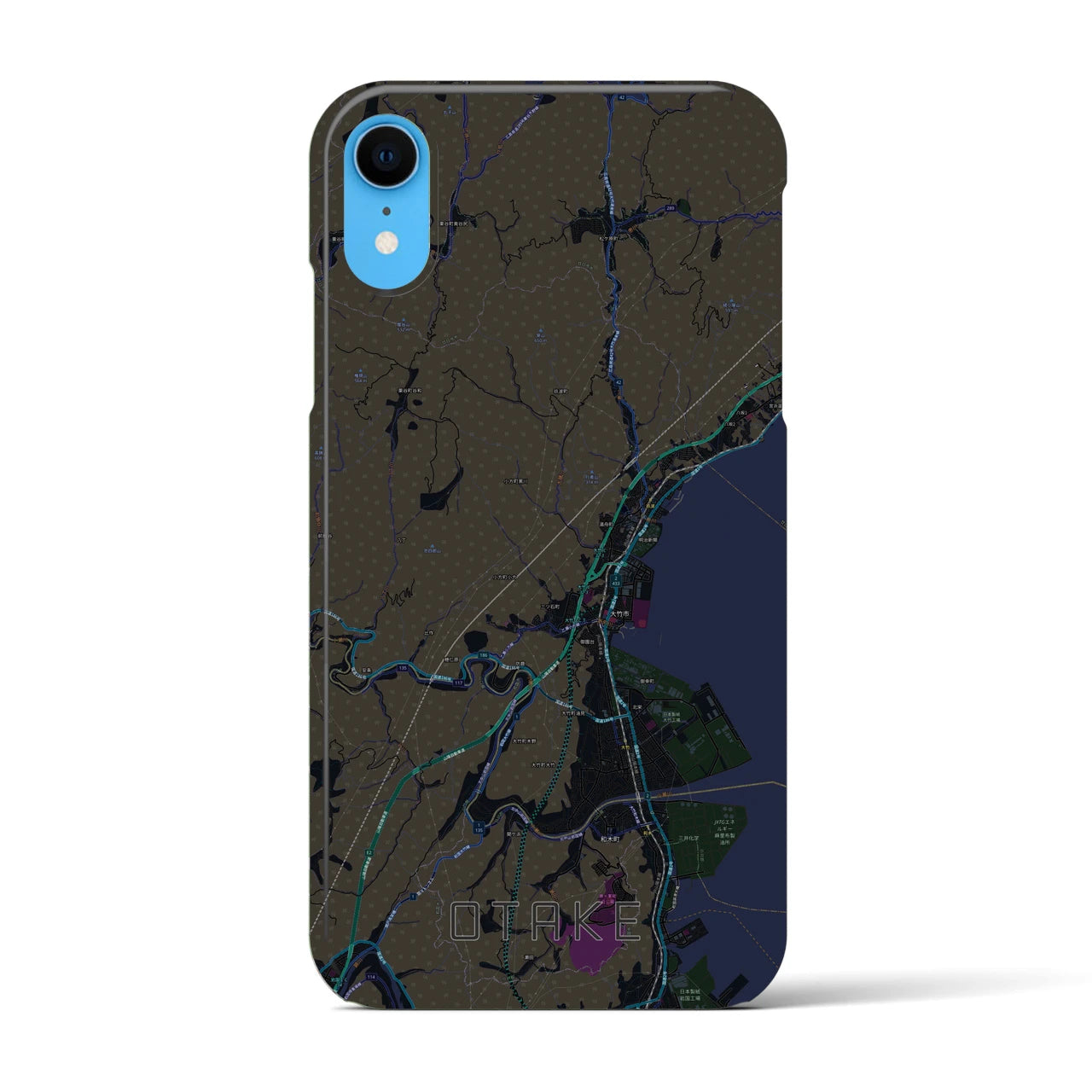 【大竹(広島県)】地図柄iPhoneケース(バックカバータイプ)