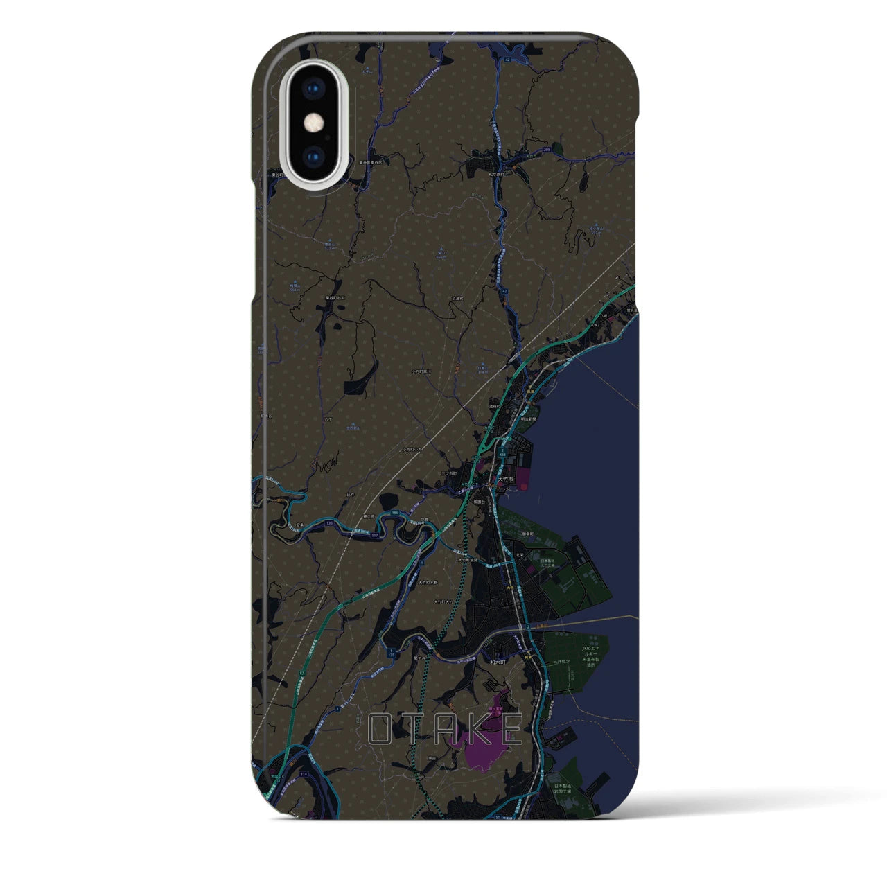 【大竹(広島県)】地図柄iPhoneケース(バックカバータイプ)