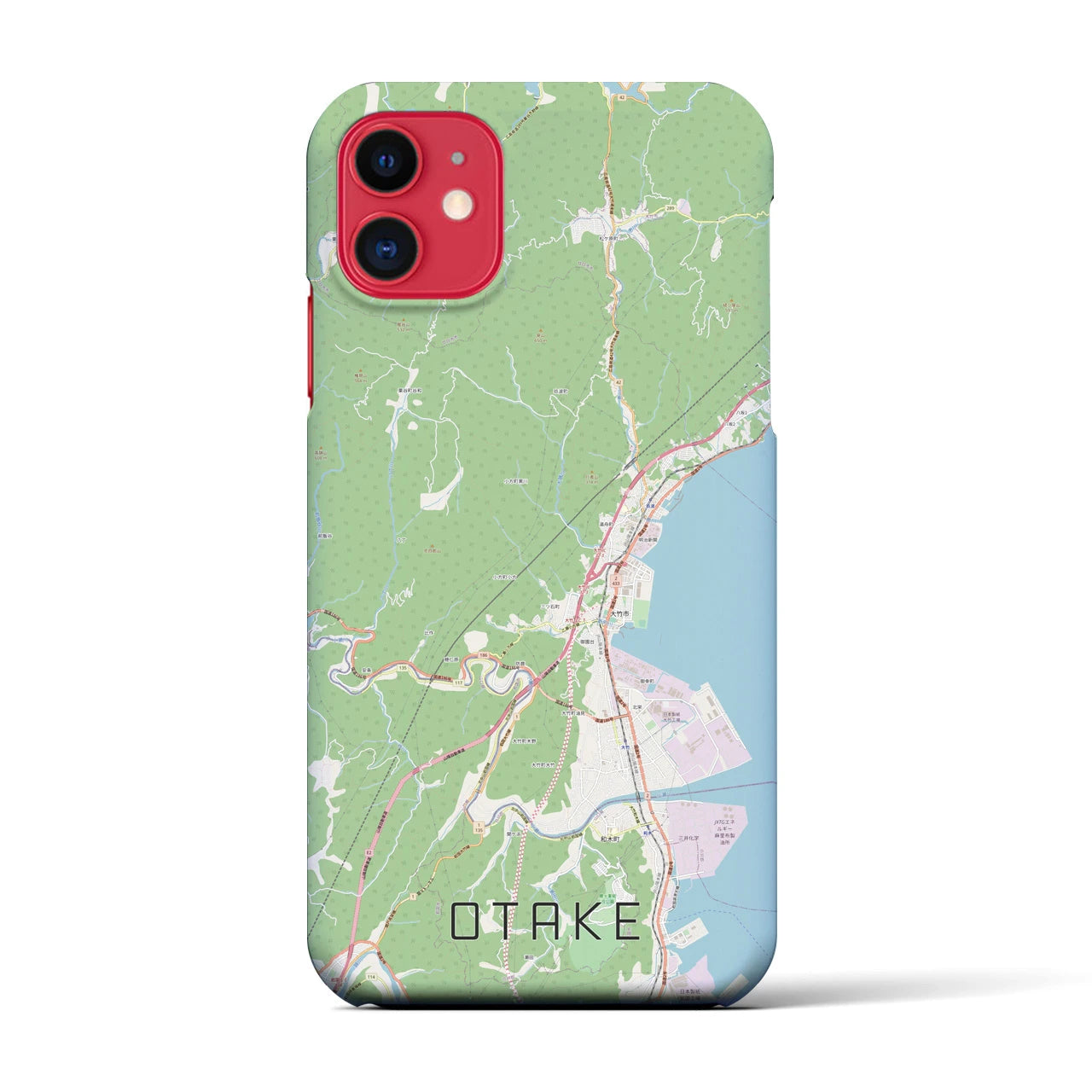 【大竹(広島県)】地図柄iPhoneケース(バックカバータイプ)