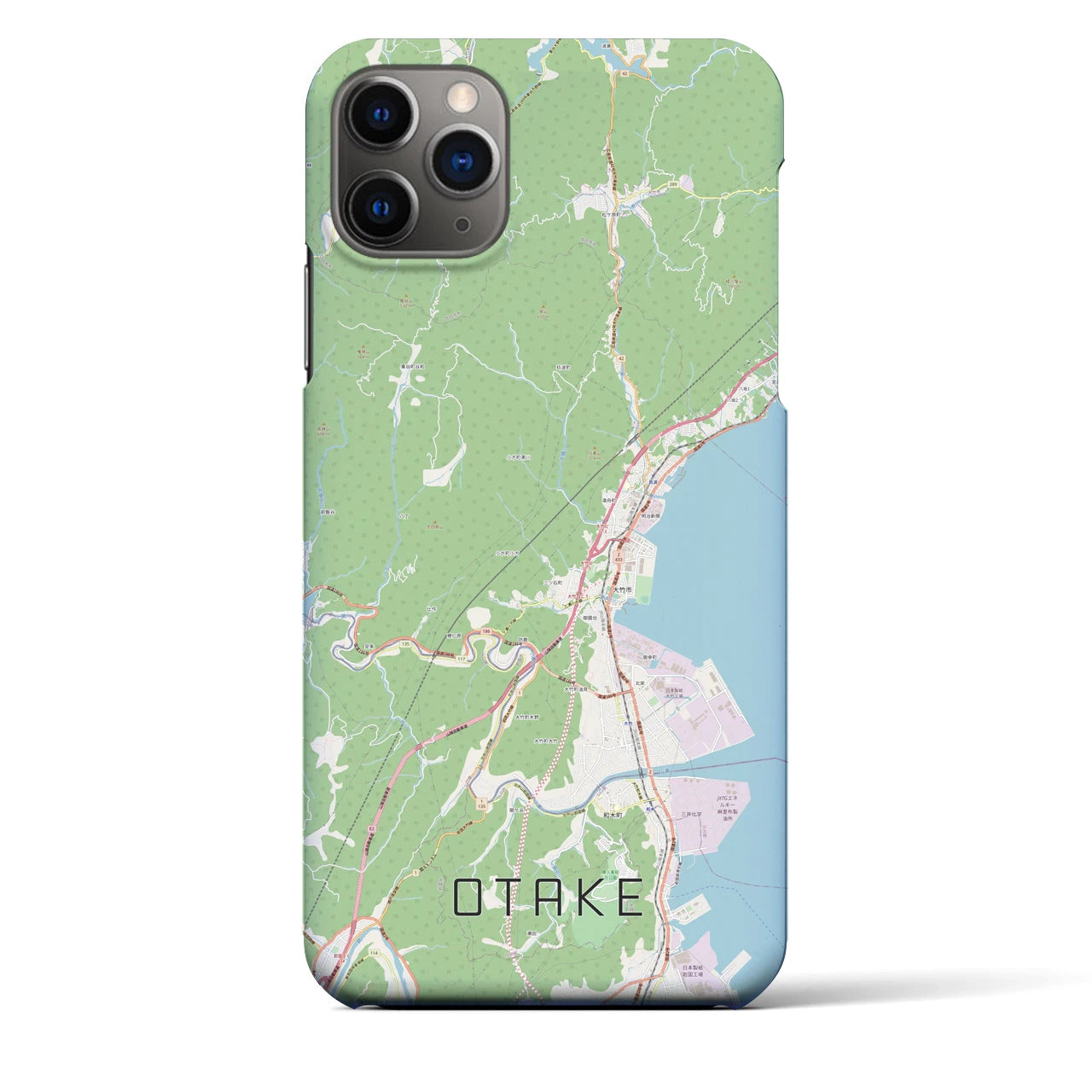 【大竹(広島県)】地図柄iPhoneケース(バックカバータイプ)