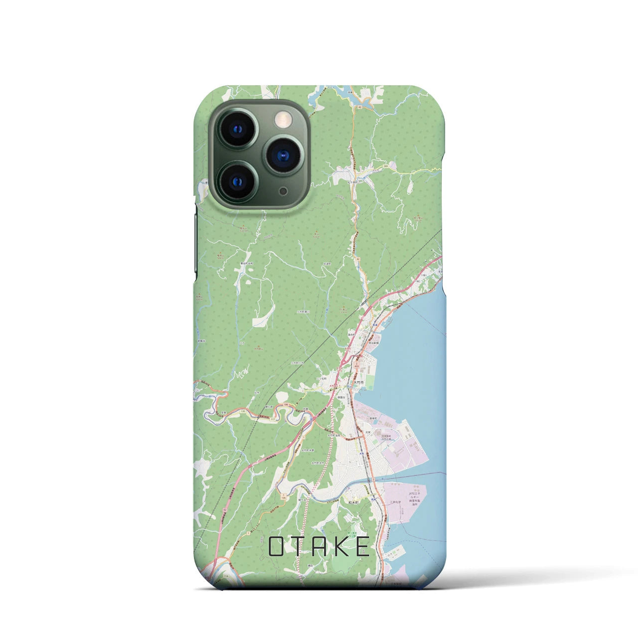 【大竹(広島県)】地図柄iPhoneケース(バックカバータイプ)