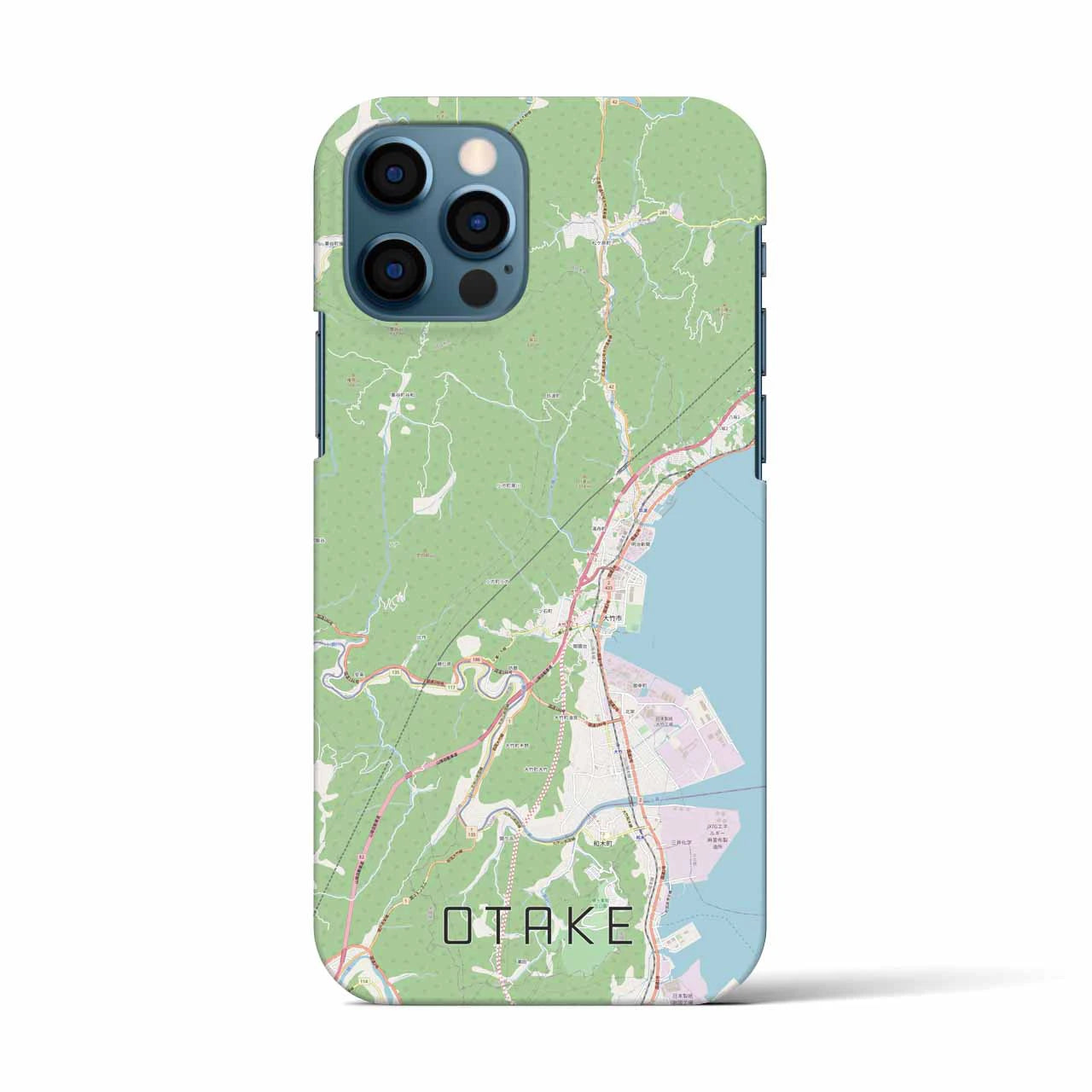 【大竹(広島県)】地図柄iPhoneケース(バックカバータイプ)