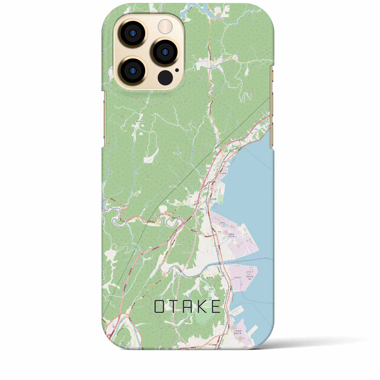 【大竹(広島県)】地図柄iPhoneケース(バックカバータイプ)