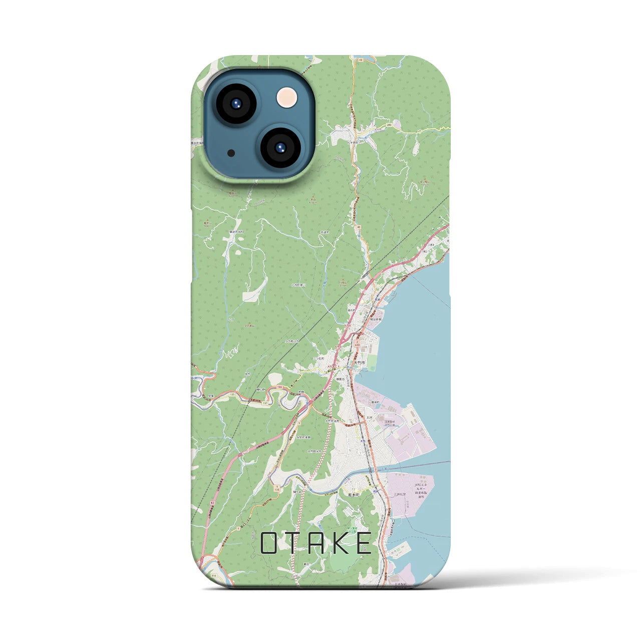 【大竹(広島県)】地図柄iPhoneケース(バックカバータイプ)