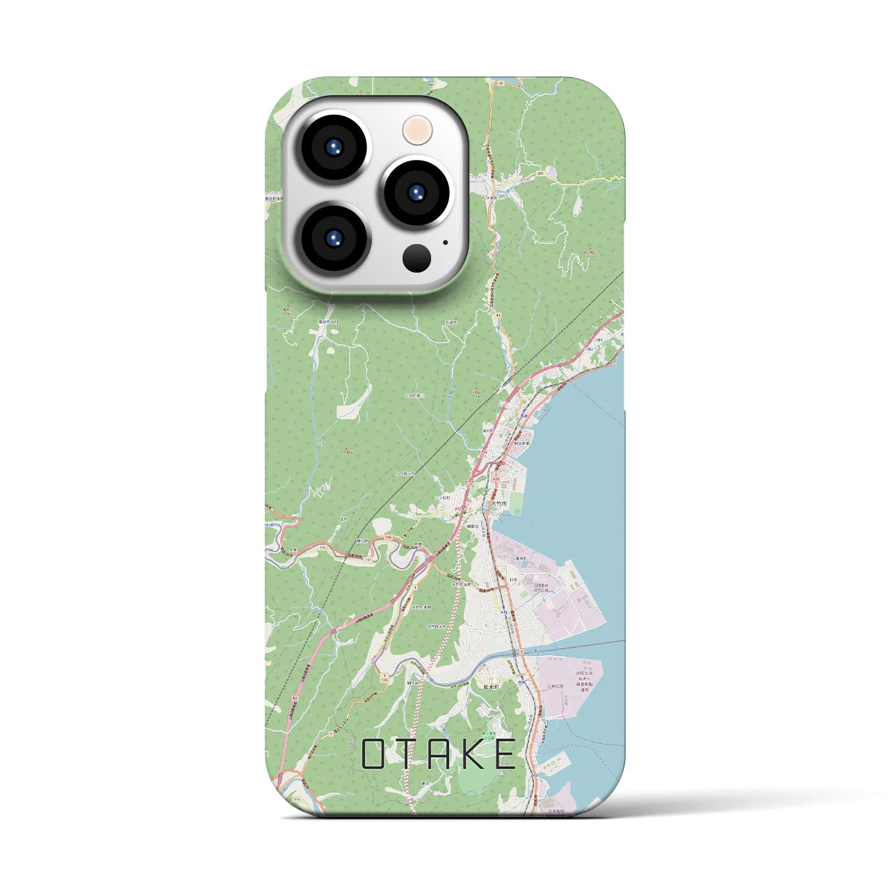 【大竹(広島県)】地図柄iPhoneケース(バックカバータイプ)