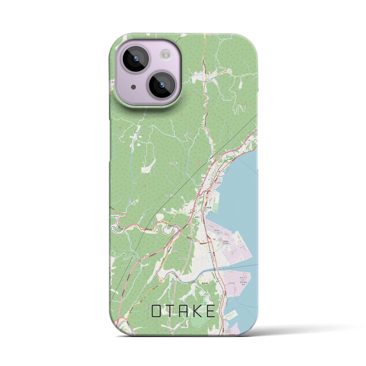 【大竹(広島県)】地図柄iPhoneケース(バックカバータイプ)