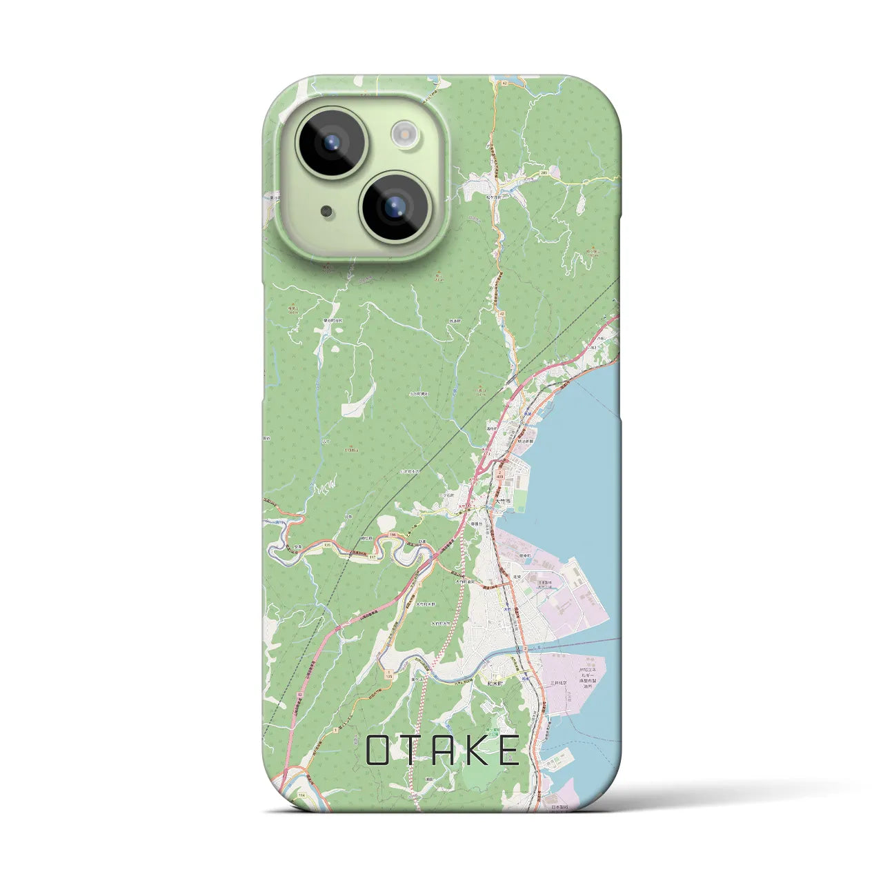 【大竹(広島県)】地図柄iPhoneケース(バックカバータイプ)