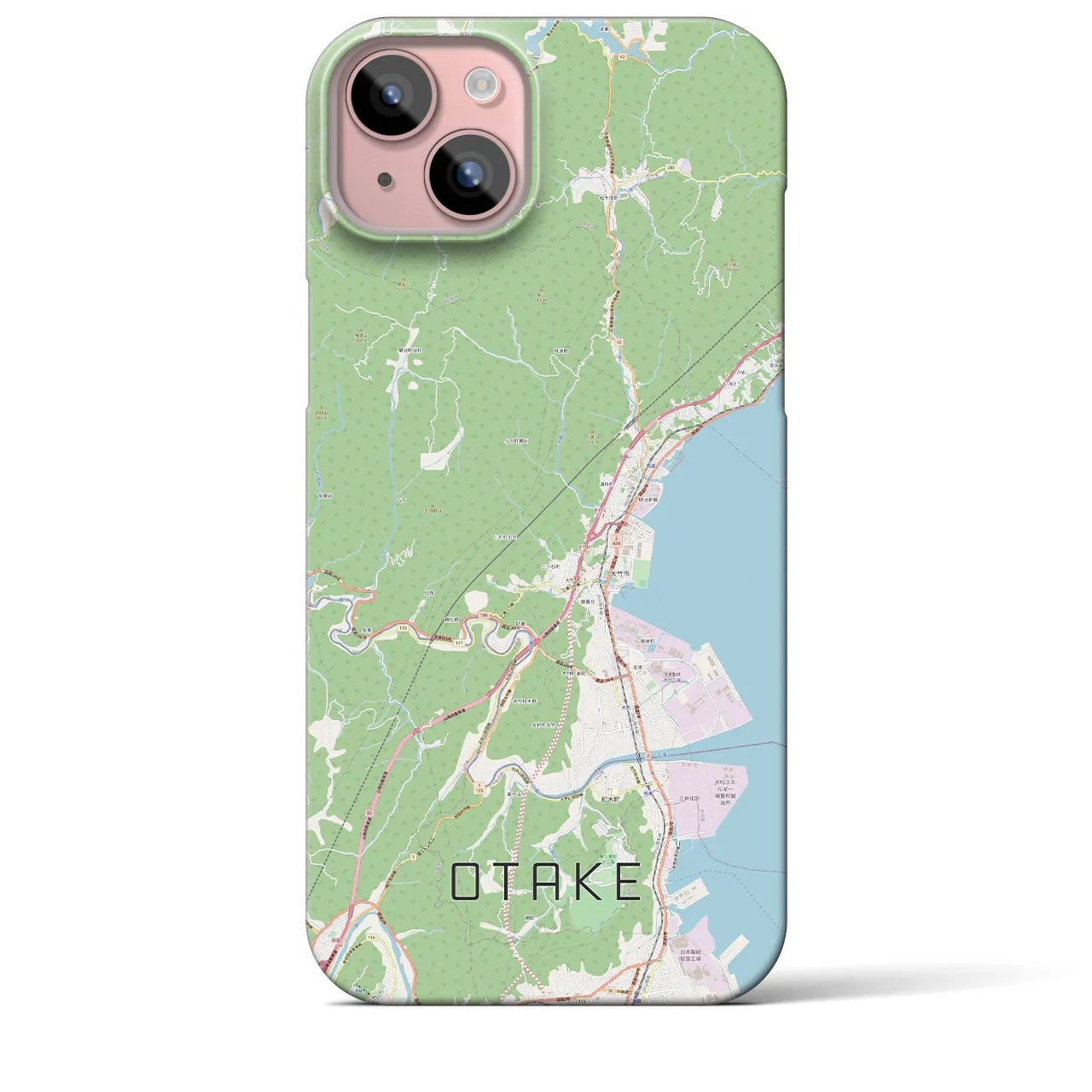 【大竹(広島県)】地図柄iPhoneケース(バックカバータイプ)