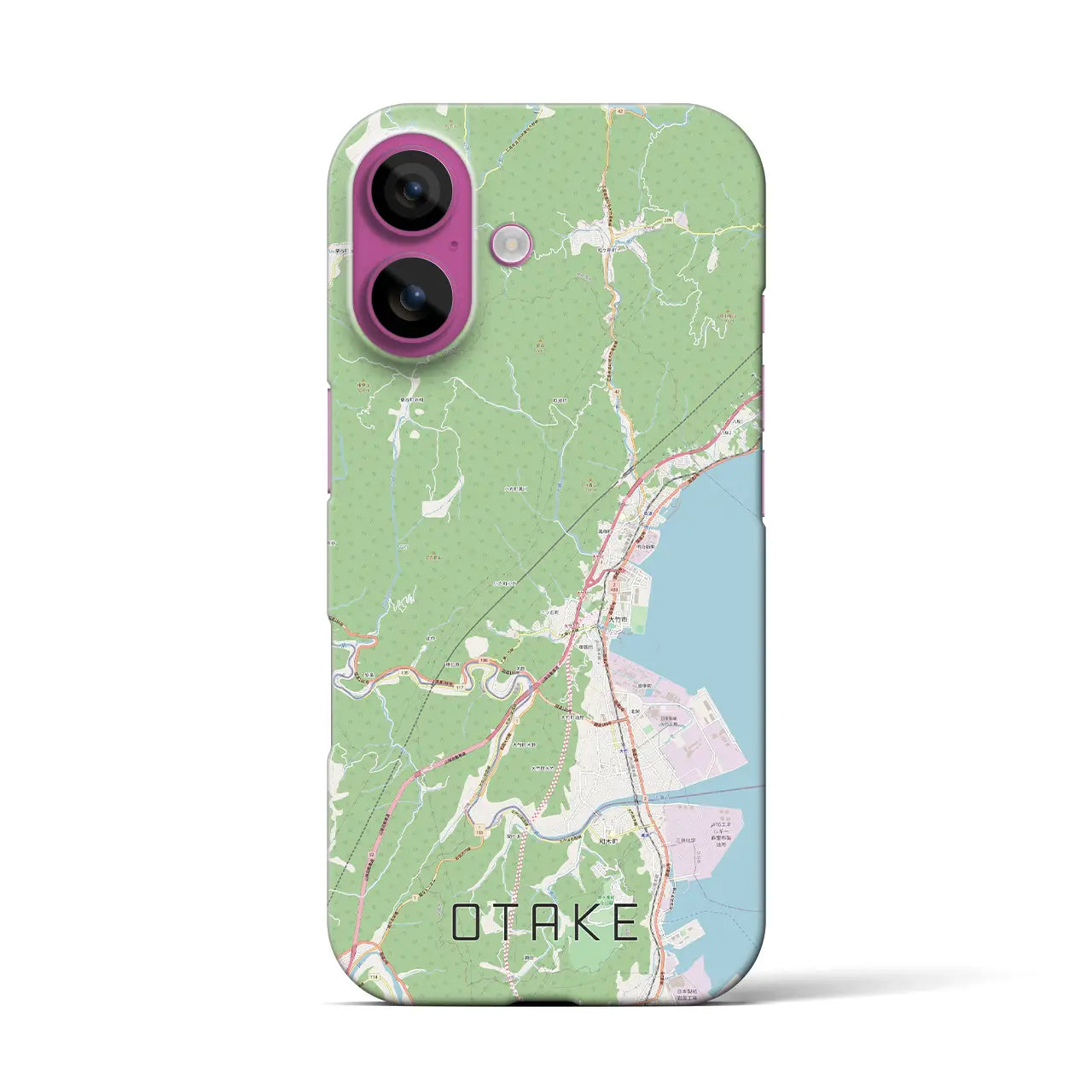 【大竹(広島県)】地図柄iPhoneケース(バックカバータイプ)