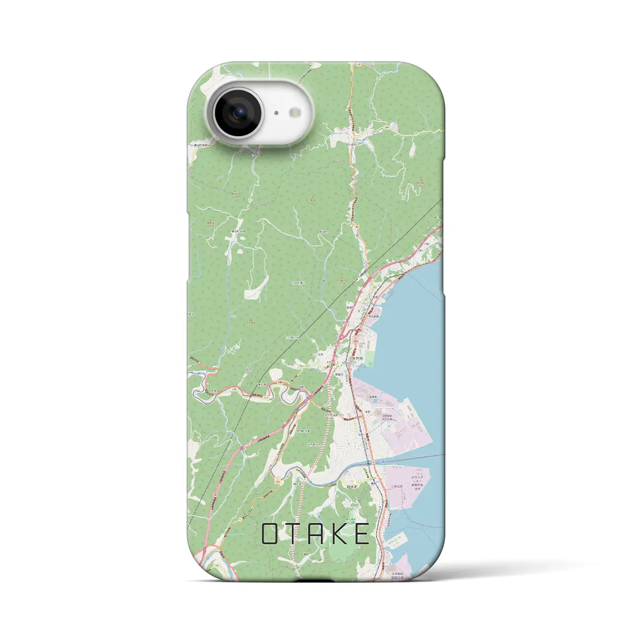 【大竹(広島県)】地図柄iPhoneケース(バックカバータイプ)