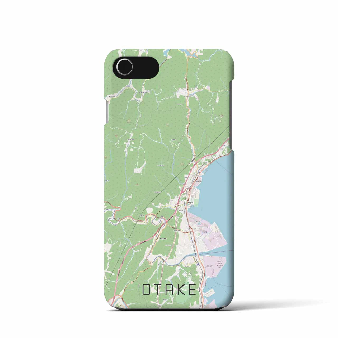 【大竹(広島県)】地図柄iPhoneケース(バックカバータイプ)