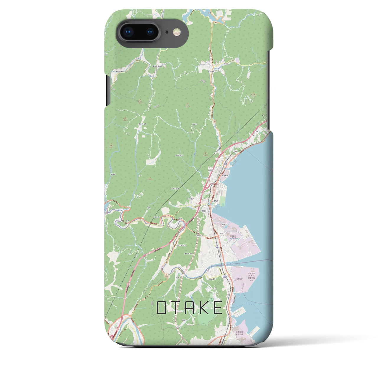 【大竹(広島県)】地図柄iPhoneケース(バックカバータイプ)