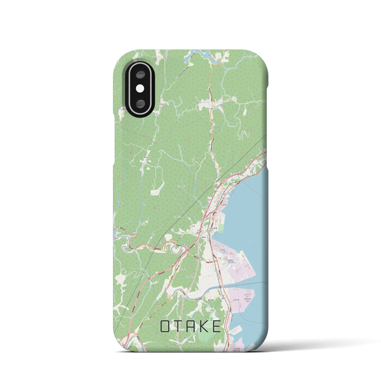 【大竹(広島県)】地図柄iPhoneケース(バックカバータイプ)
