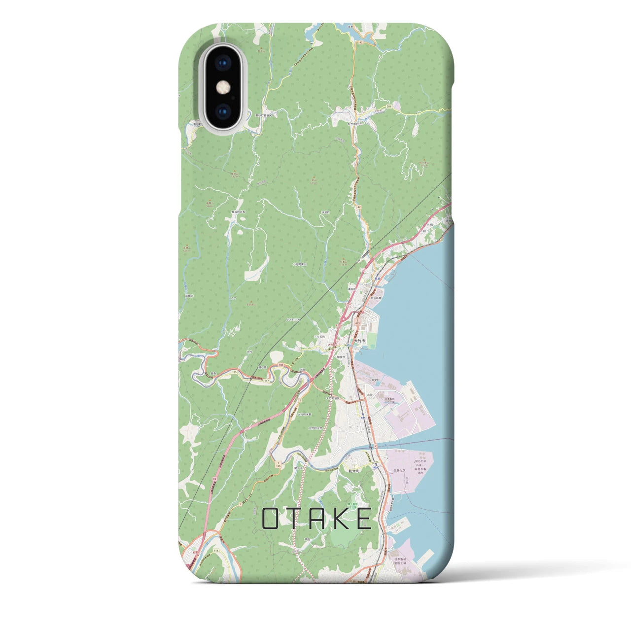 【大竹(広島県)】地図柄iPhoneケース(バックカバータイプ)