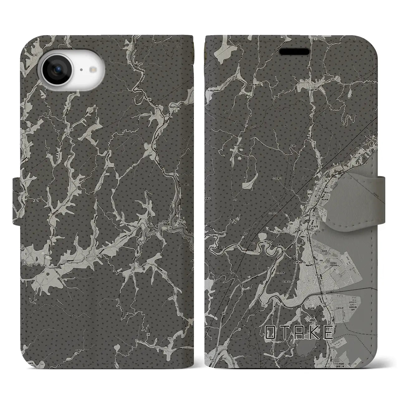 【大竹(広島県)】地図柄iPhoneケース(手帳タイプ)