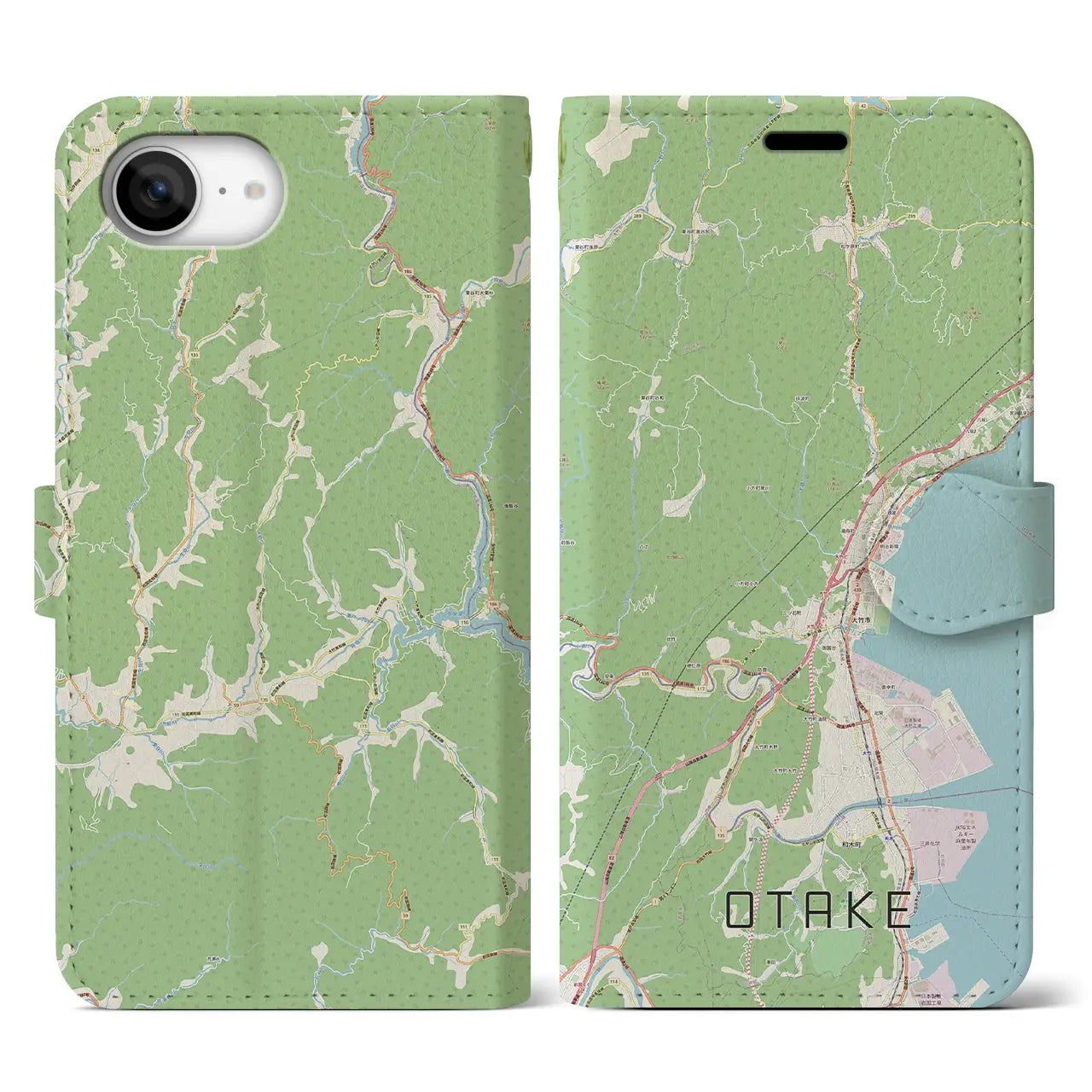 【大竹(広島県)】地図柄iPhoneケース(手帳タイプ)