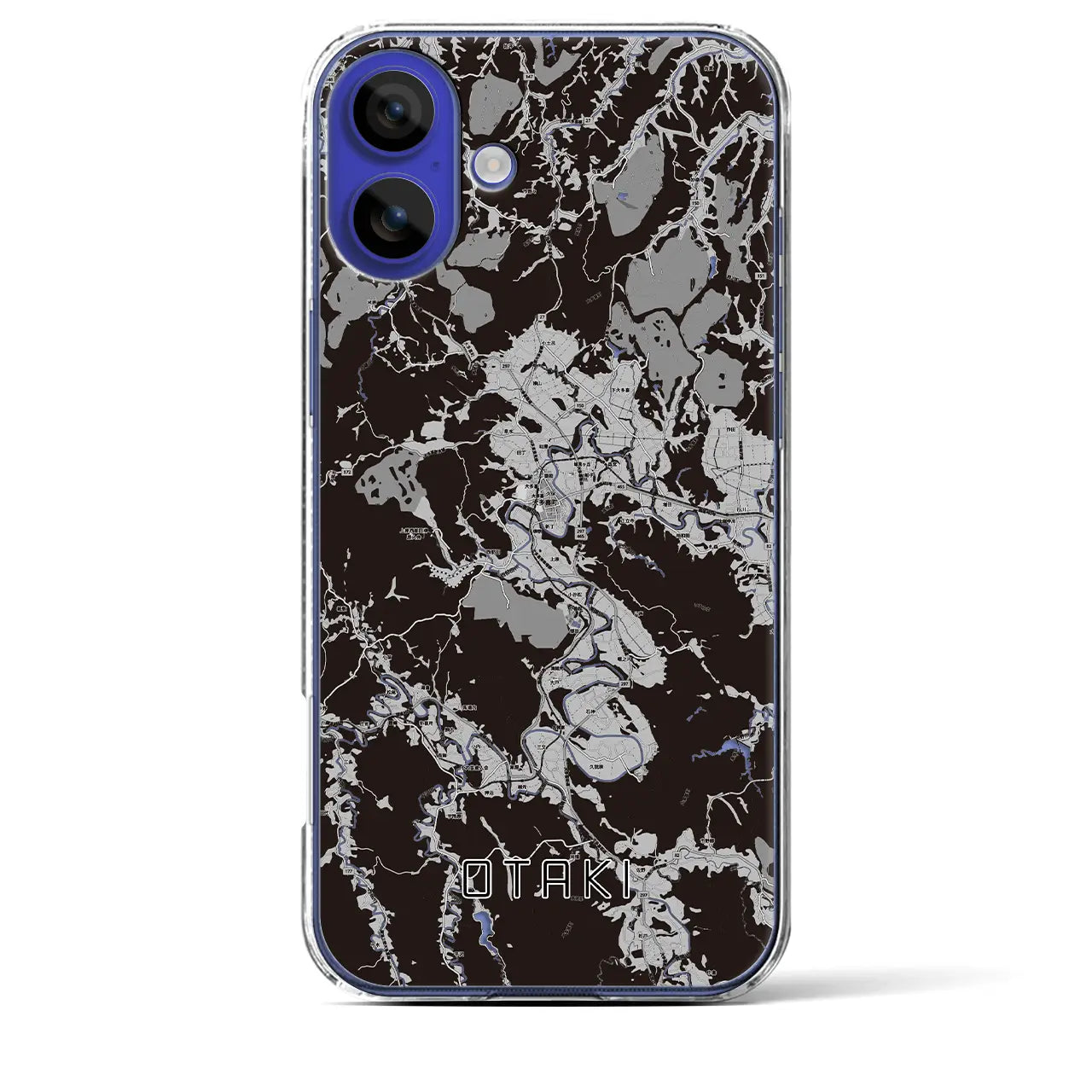 【大多喜(千葉県)】地図柄iPhoneケース(クリアタイプ)モノトーン・iPhone 16 Pro Max 用