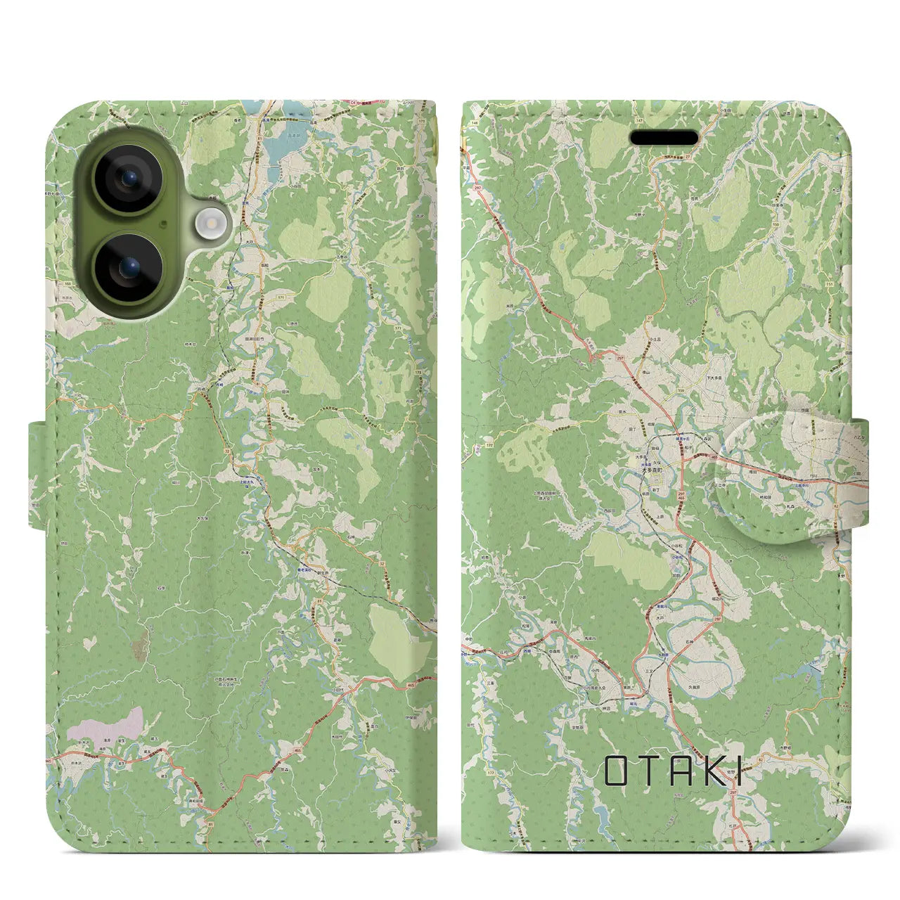 【大多喜(千葉県)】地図柄iPhoneケース(手帳タイプ)