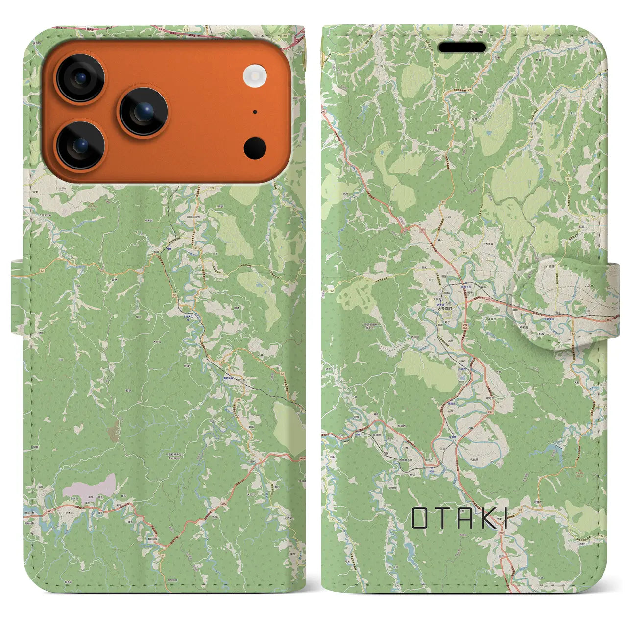 【大多喜(千葉県)】地図柄iPhoneケース(手帳タイプ)