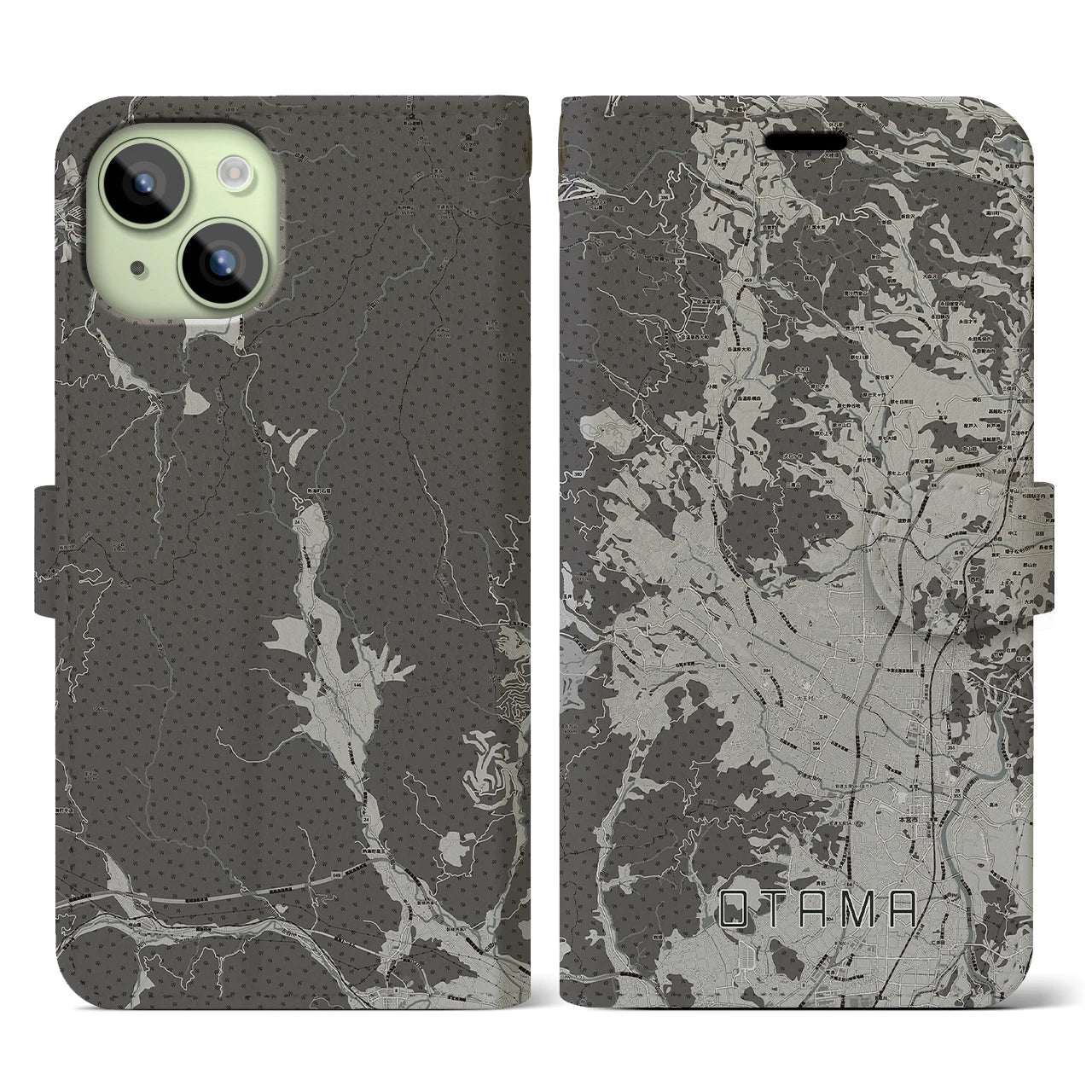 【大玉(福島県)】地図柄iPhoneケース(手帳タイプ)