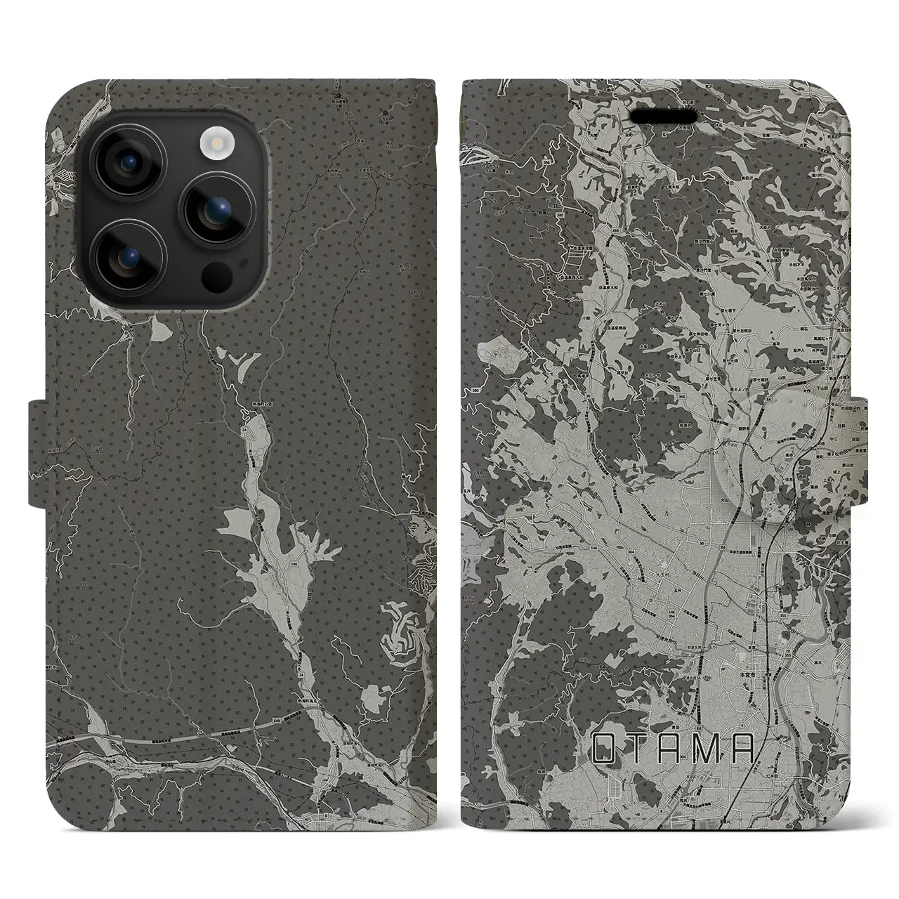 【大玉(福島県)】地図柄iPhoneケース(手帳タイプ)