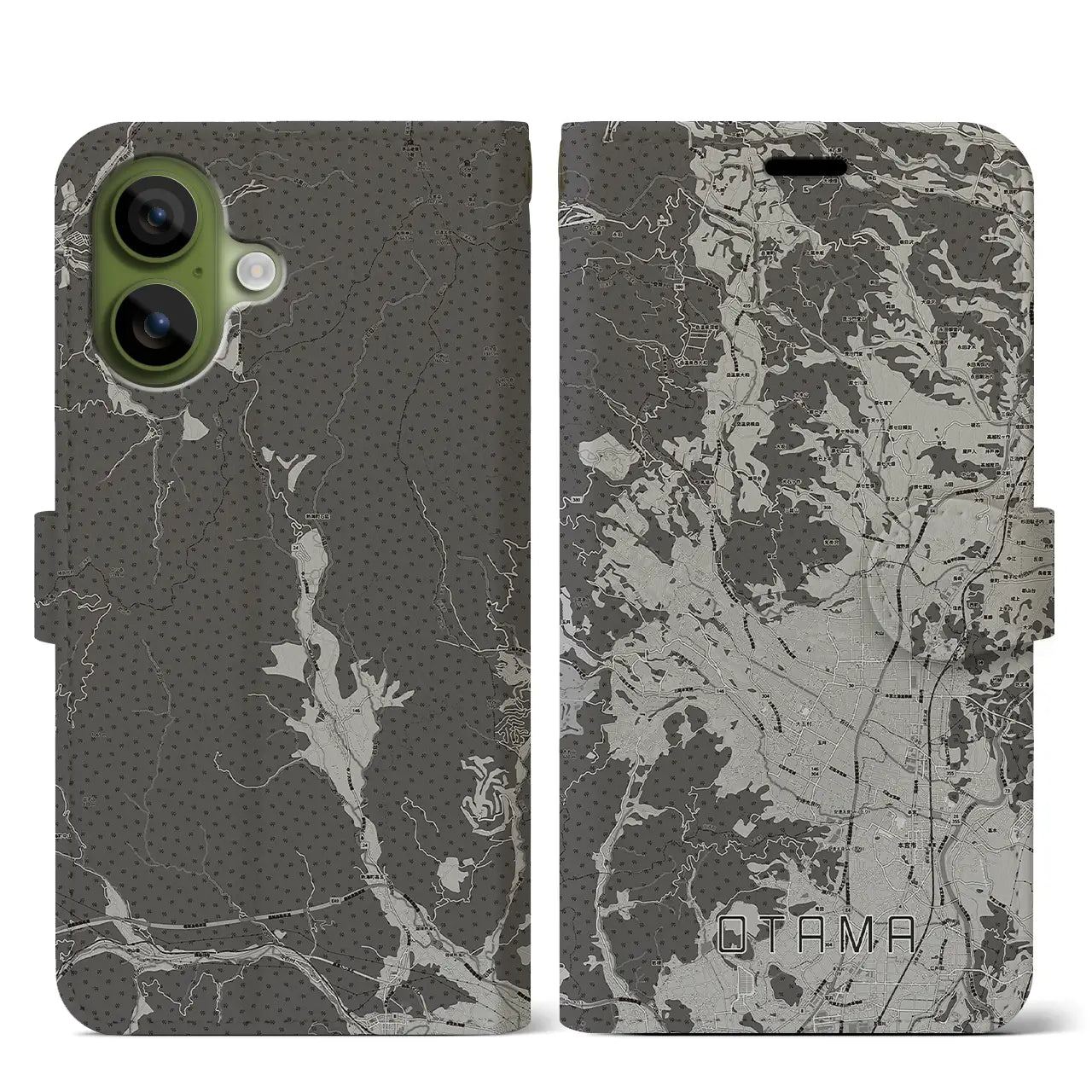 【大玉(福島県)】地図柄iPhoneケース(手帳タイプ)