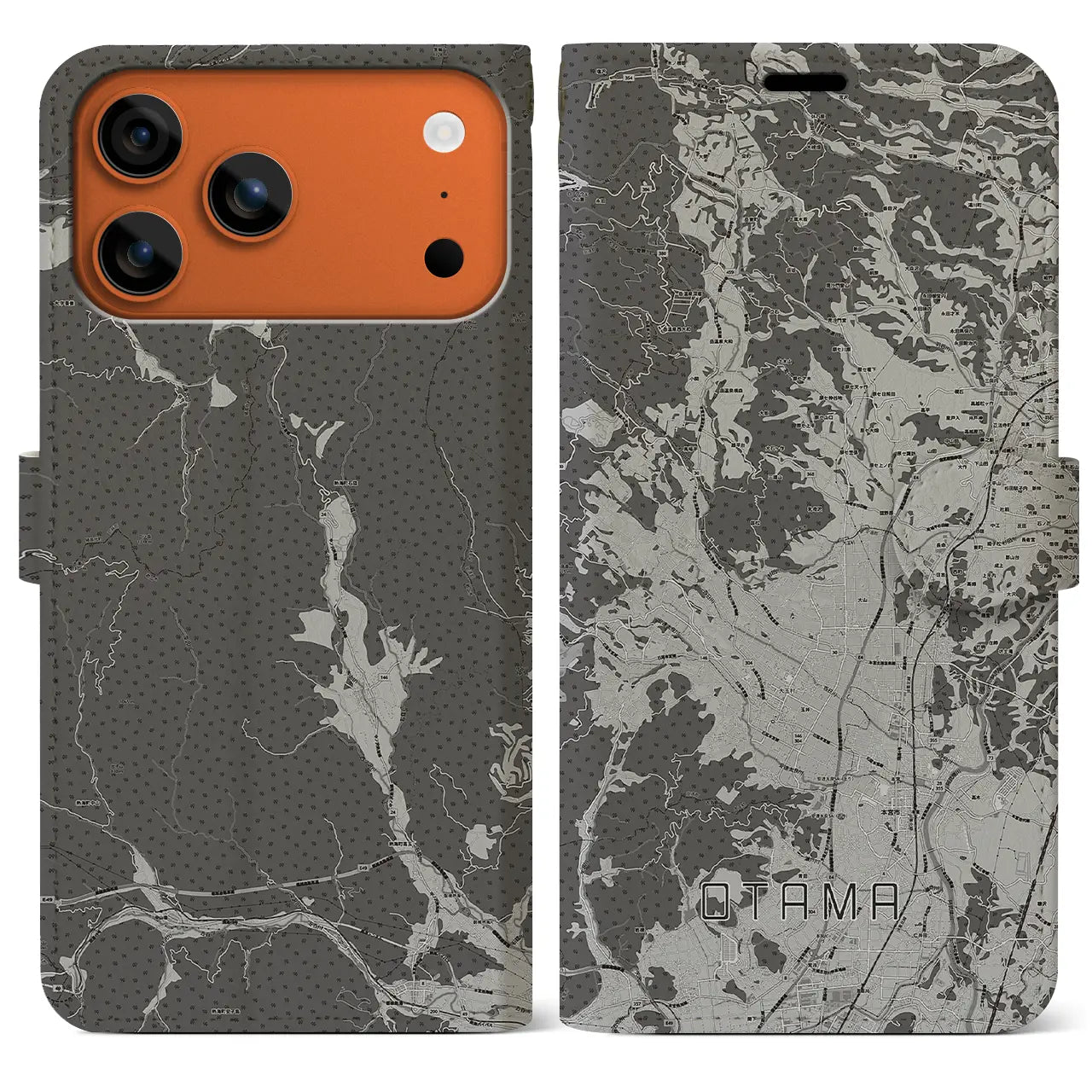 【大玉(福島県)】地図柄iPhoneケース(手帳タイプ)