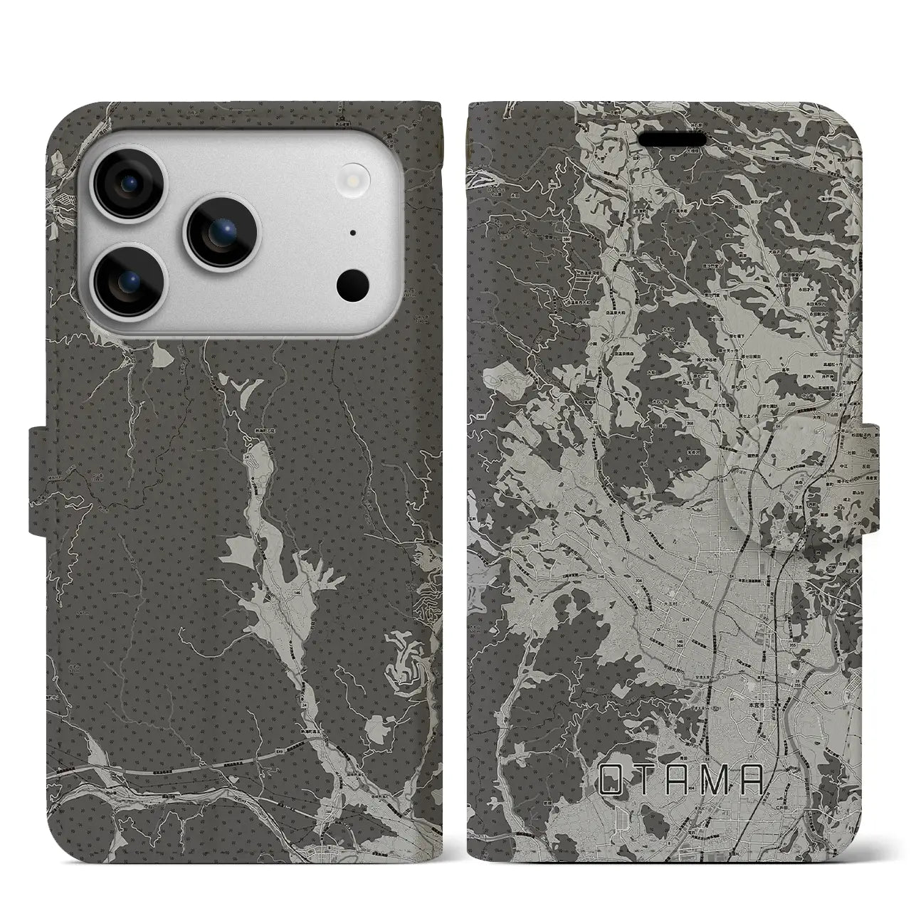 【大玉(福島県)】地図柄iPhoneケース(手帳タイプ)