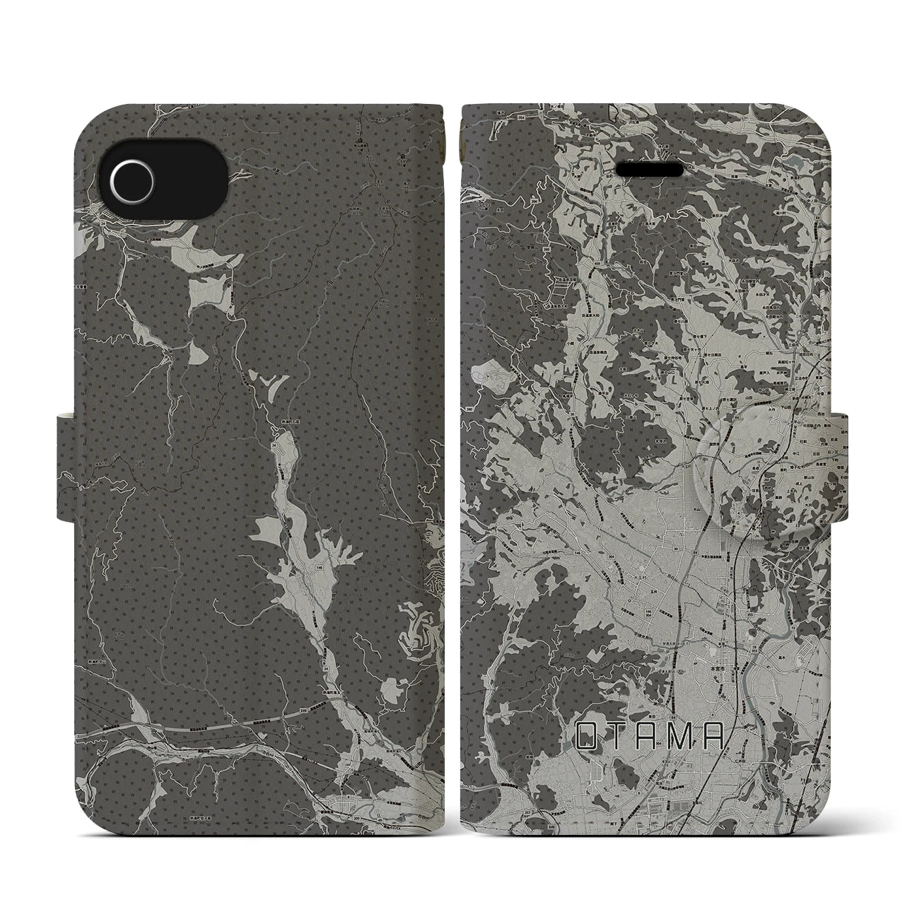 【大玉(福島県)】地図柄iPhoneケース(手帳タイプ)