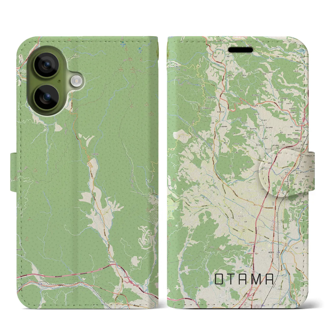 【大玉(福島県)】地図柄iPhoneケース(手帳タイプ)