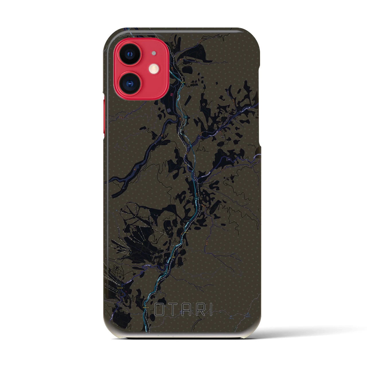 【小谷(長野県)】地図柄iPhoneケース(バックカバータイプ)