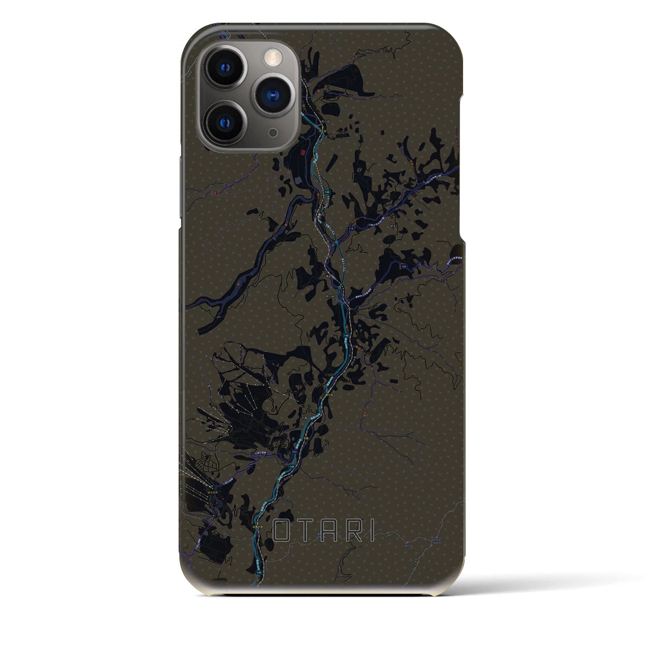 【小谷(長野県)】地図柄iPhoneケース(バックカバータイプ)