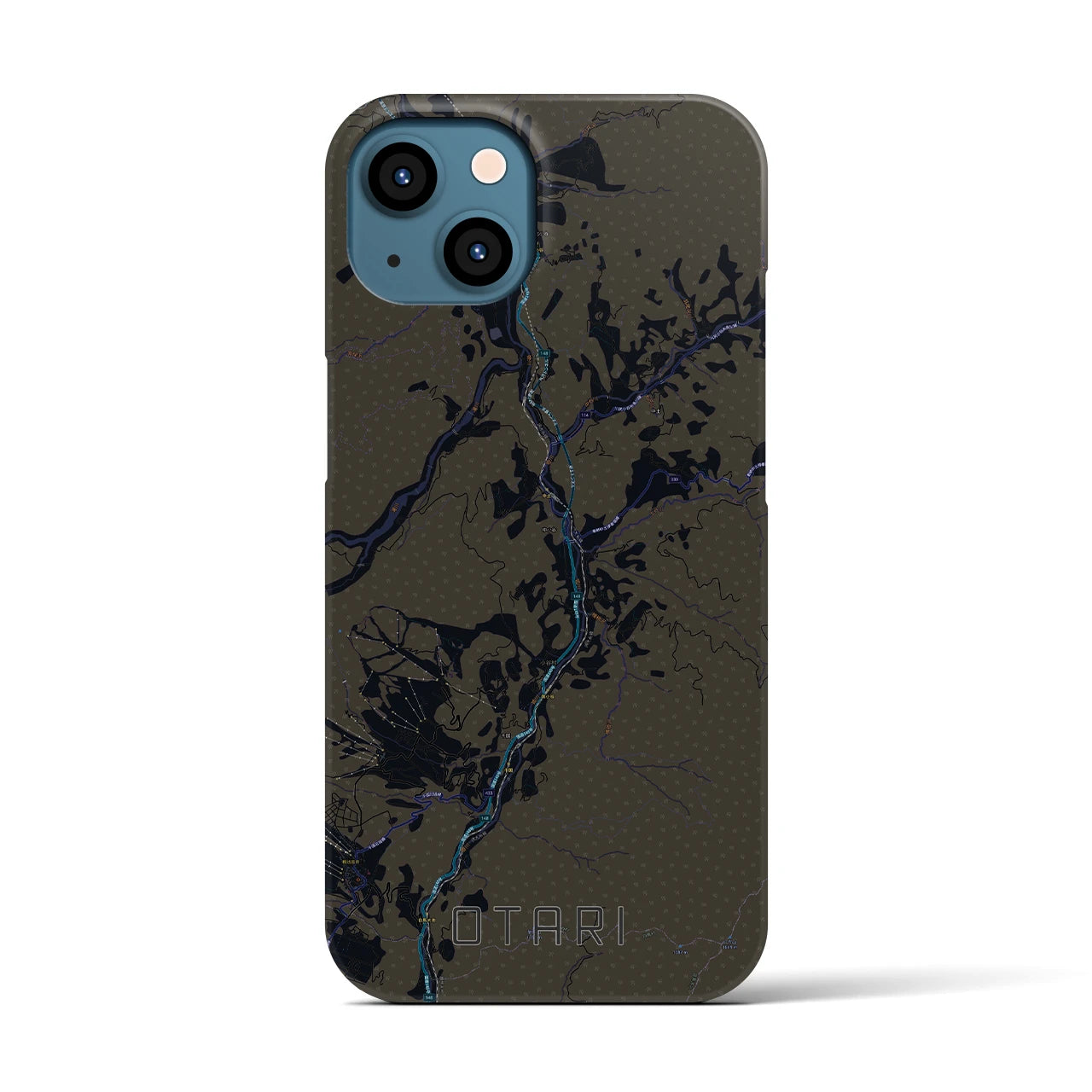 【小谷(長野県)】地図柄iPhoneケース(バックカバータイプ)