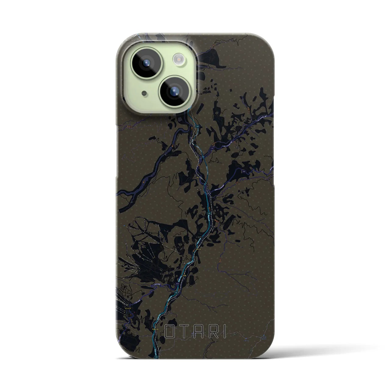【小谷(長野県)】地図柄iPhoneケース(バックカバータイプ)