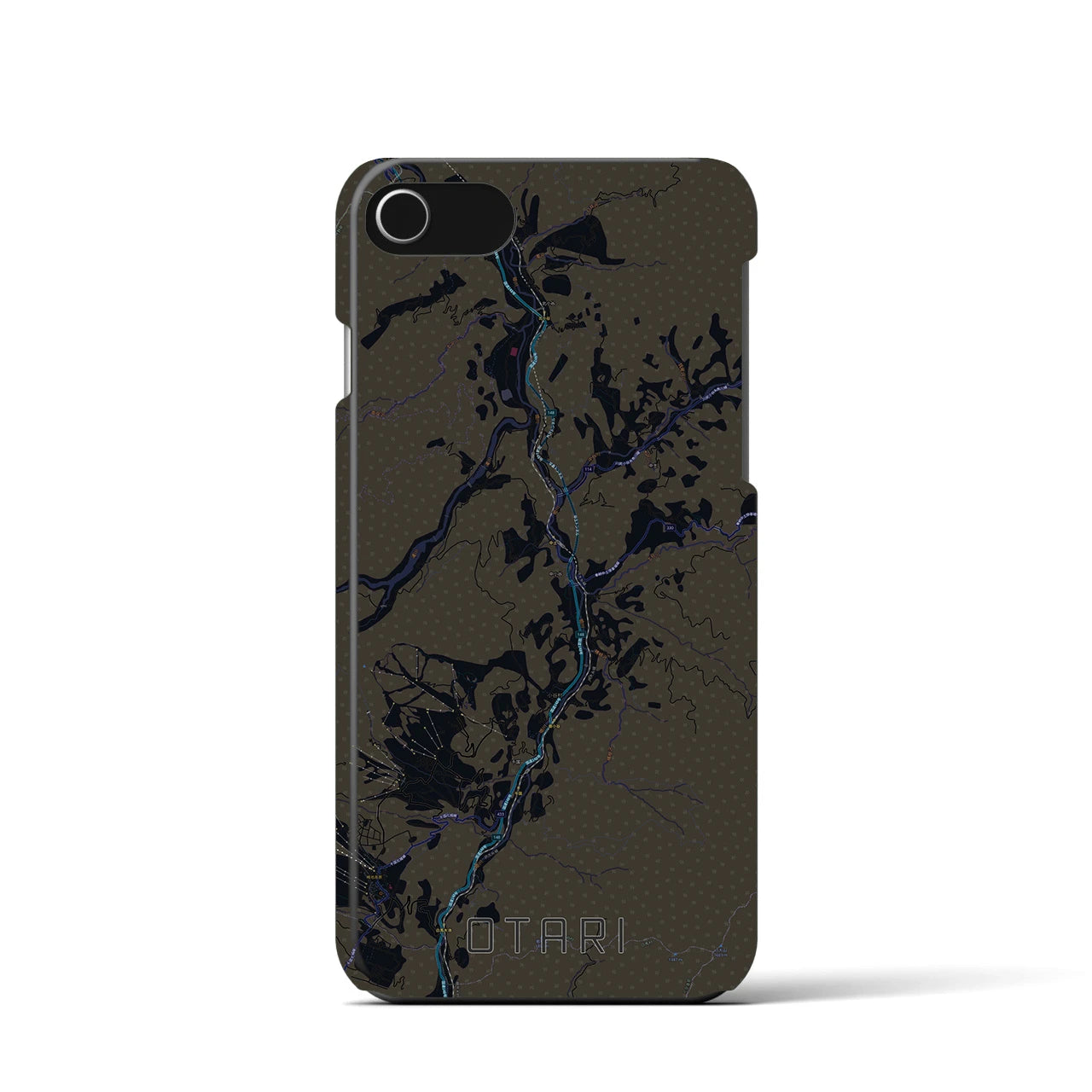 【小谷(長野県)】地図柄iPhoneケース(バックカバータイプ)