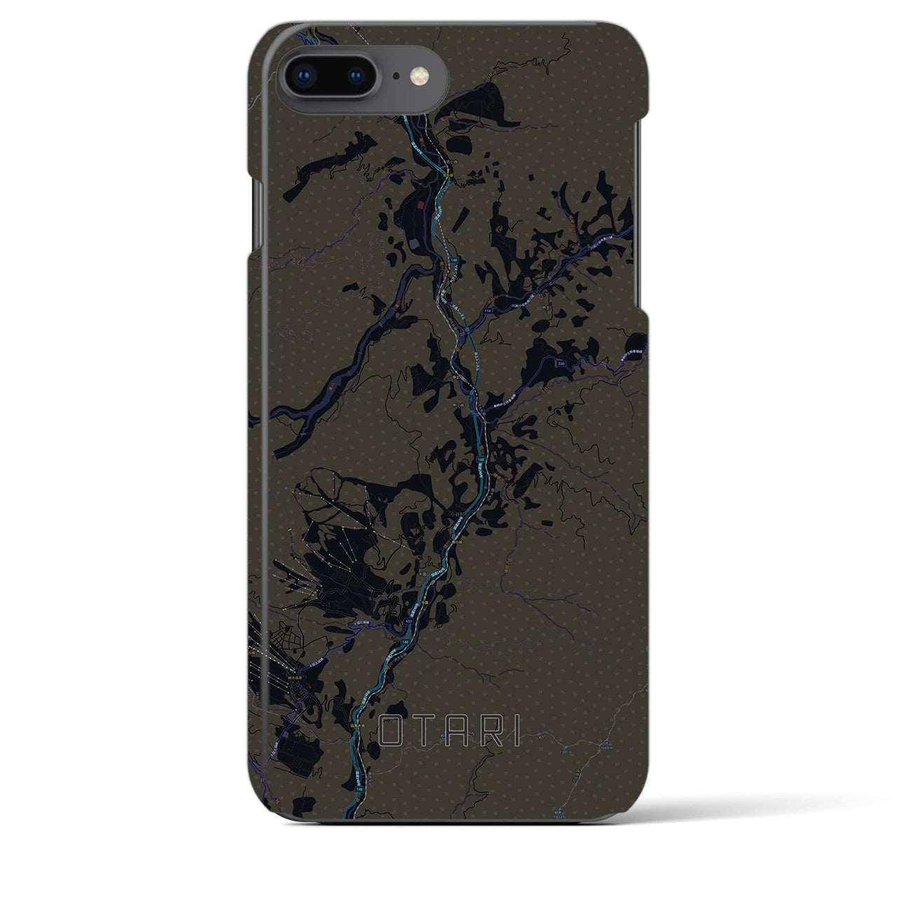 【小谷(長野県)】地図柄iPhoneケース(バックカバータイプ)