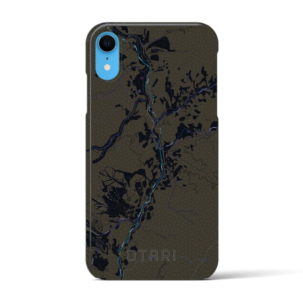 【小谷(長野県)】地図柄iPhoneケース(バックカバータイプ)