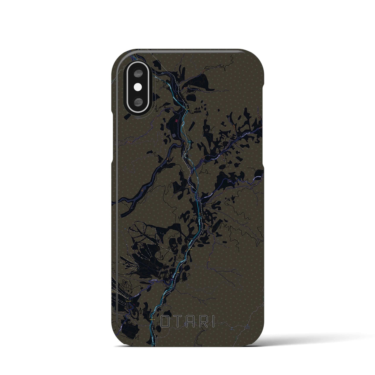 【小谷(長野県)】地図柄iPhoneケース(バックカバータイプ)