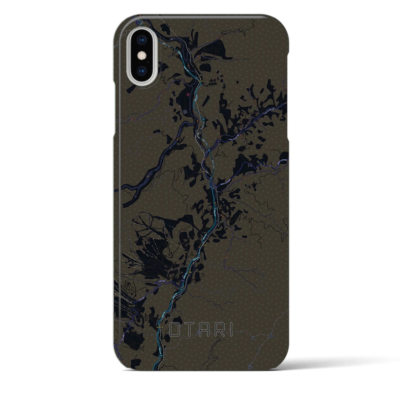【小谷(長野県)】地図柄iPhoneケース(バックカバータイプ)