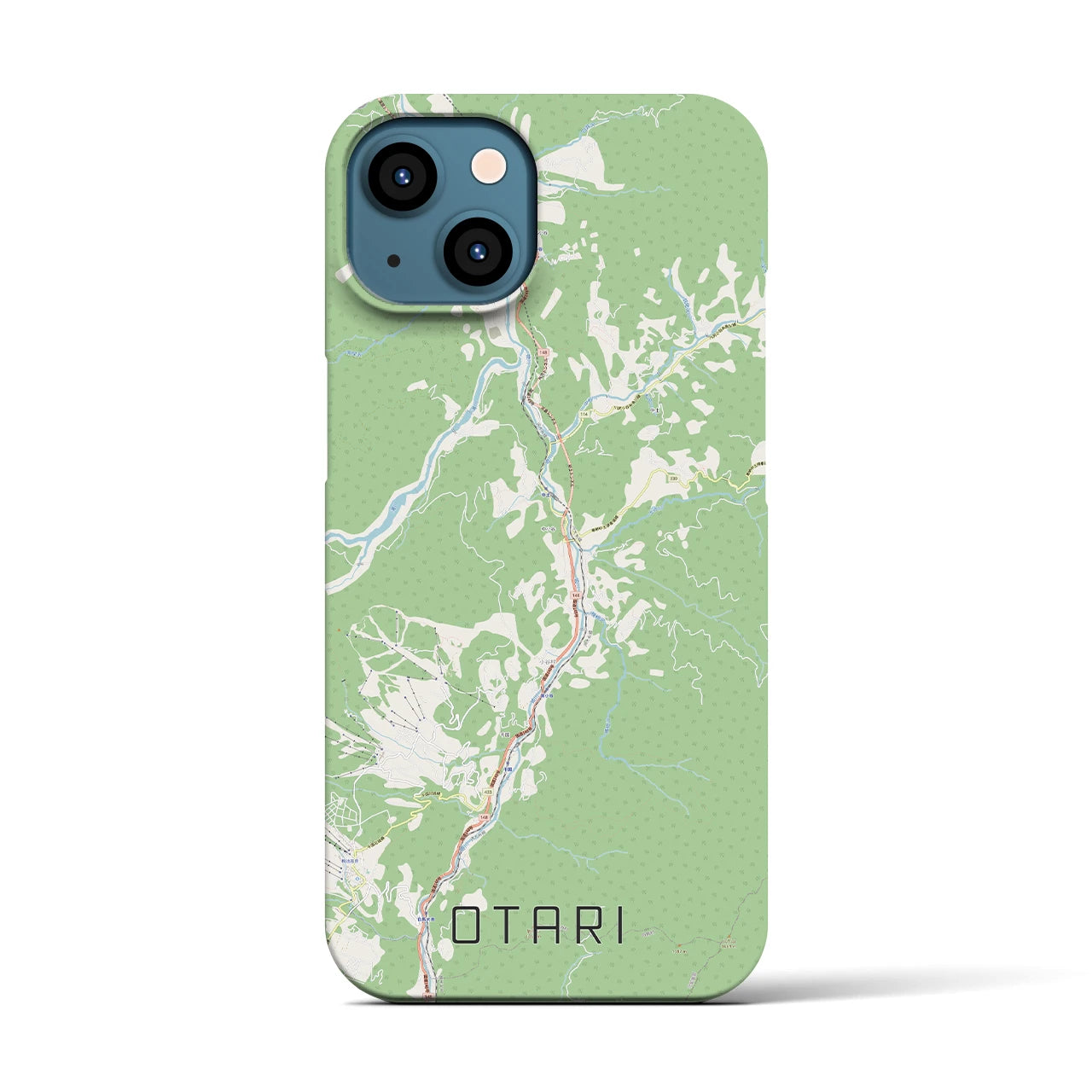 【小谷(長野県)】地図柄iPhoneケース(バックカバータイプ)